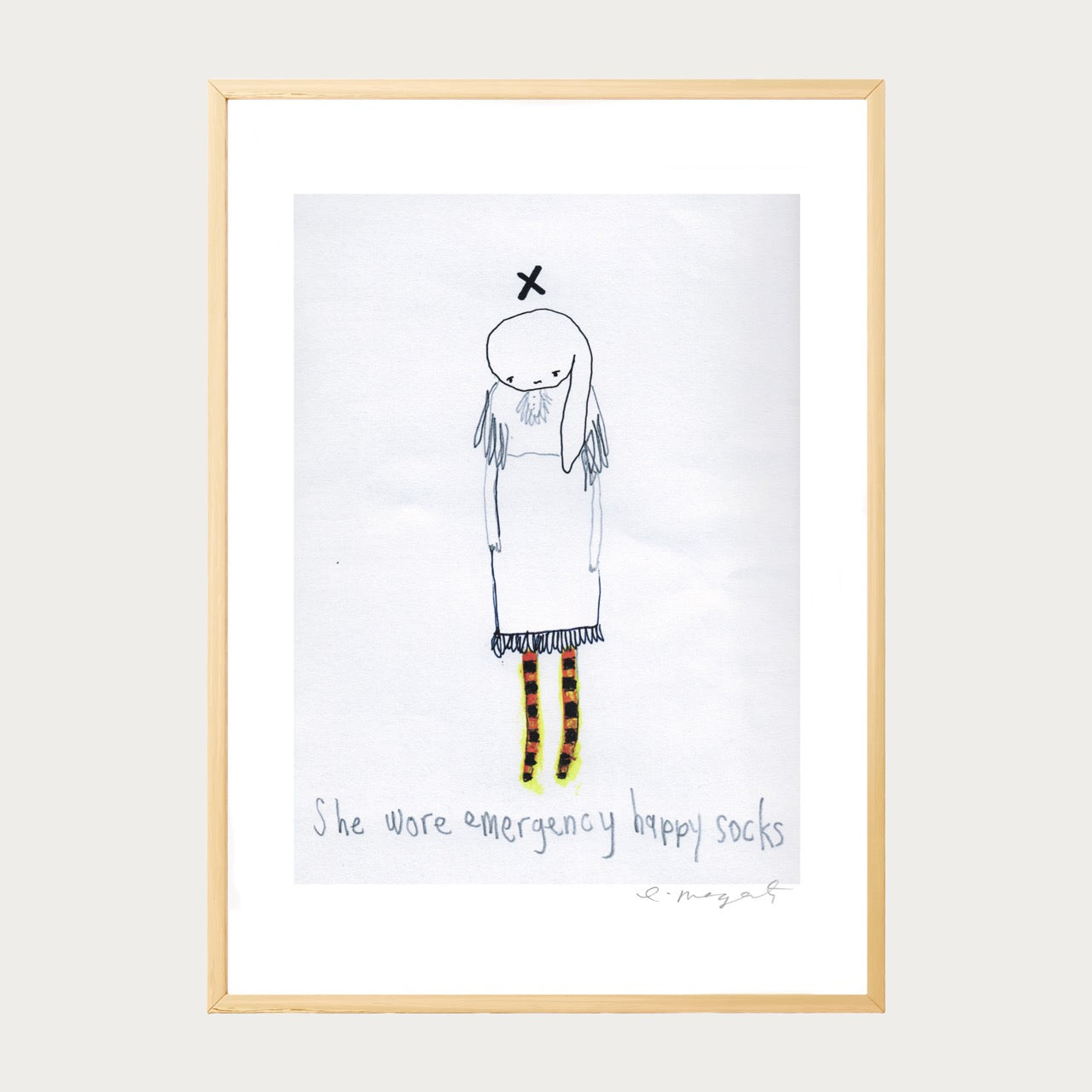 'Emergency Happy Socks' Framed Print
