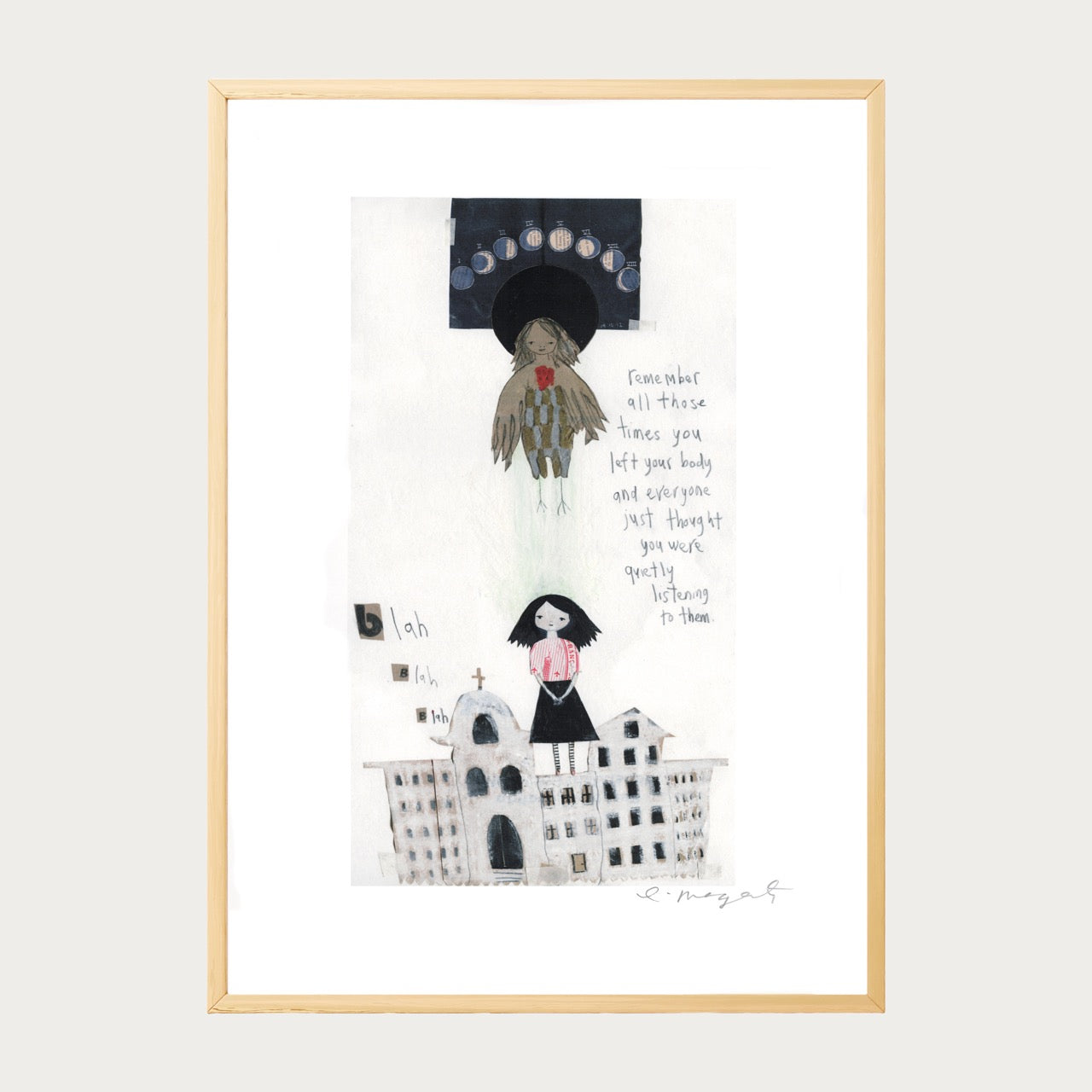 'Blah Blah Blah' Framed Print