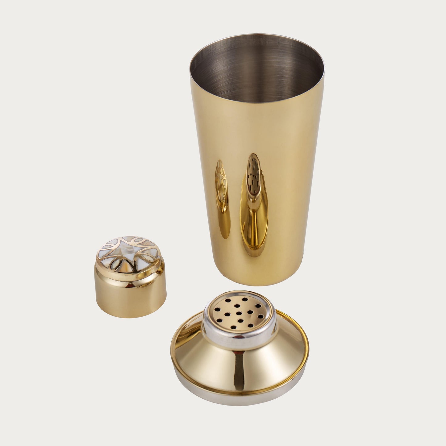 Mother of Pearl In-Lay Cocktail Shaker