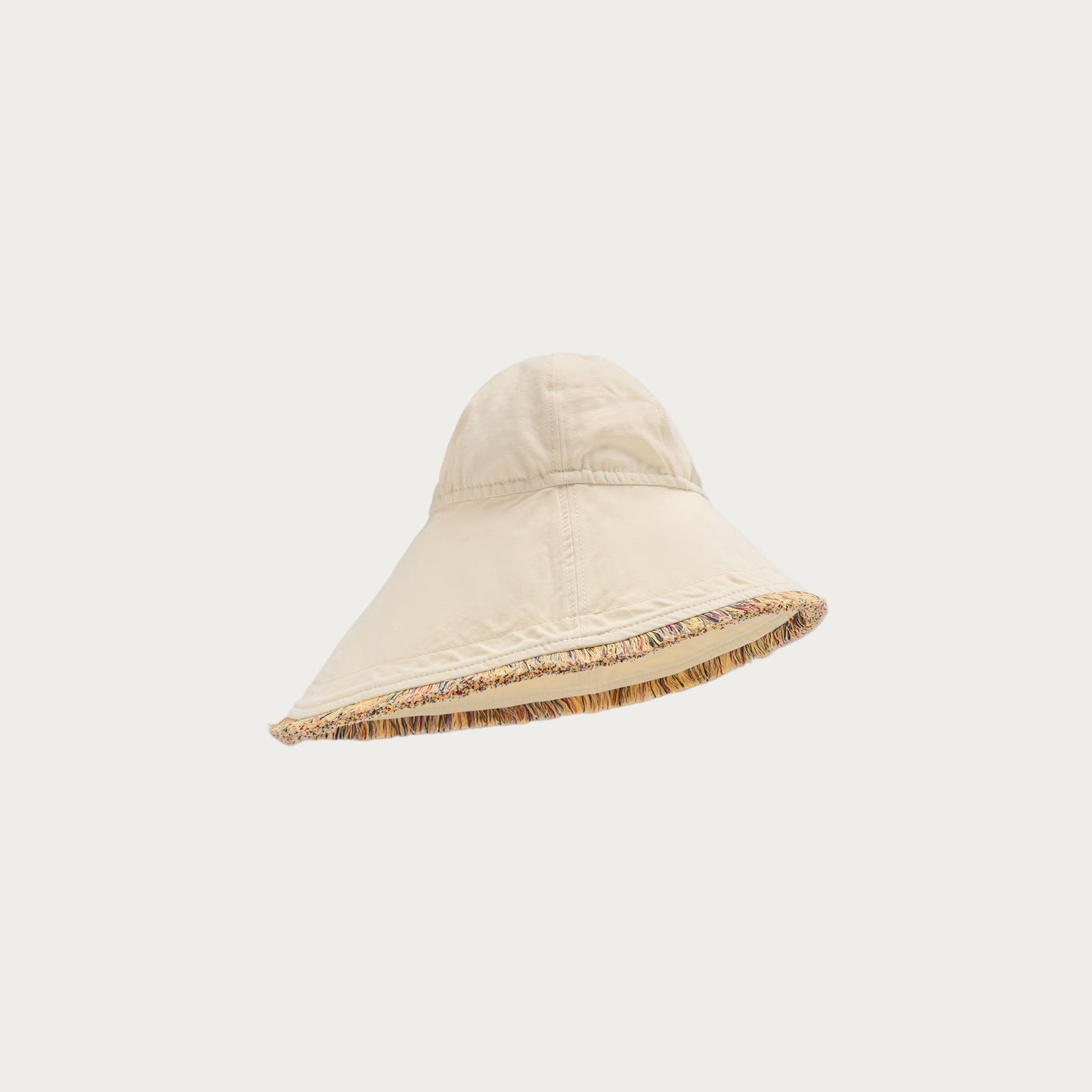 Ecru Irregular Brim Canvas Hat