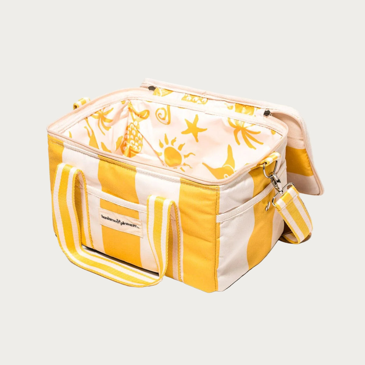 The Premium Cooler Bag – Crew Mimosa Yellow Stripe