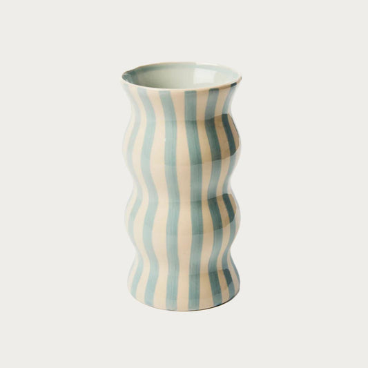 Palma Stripe Vase – Pale Blue