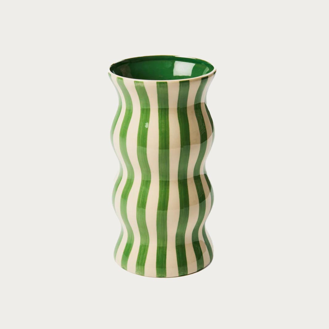 Palma Stripe Vase – Green