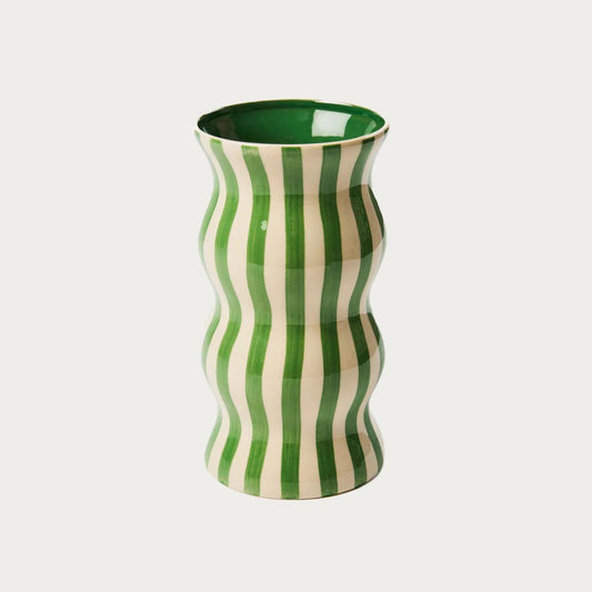 Palma Stripe Vase – Green