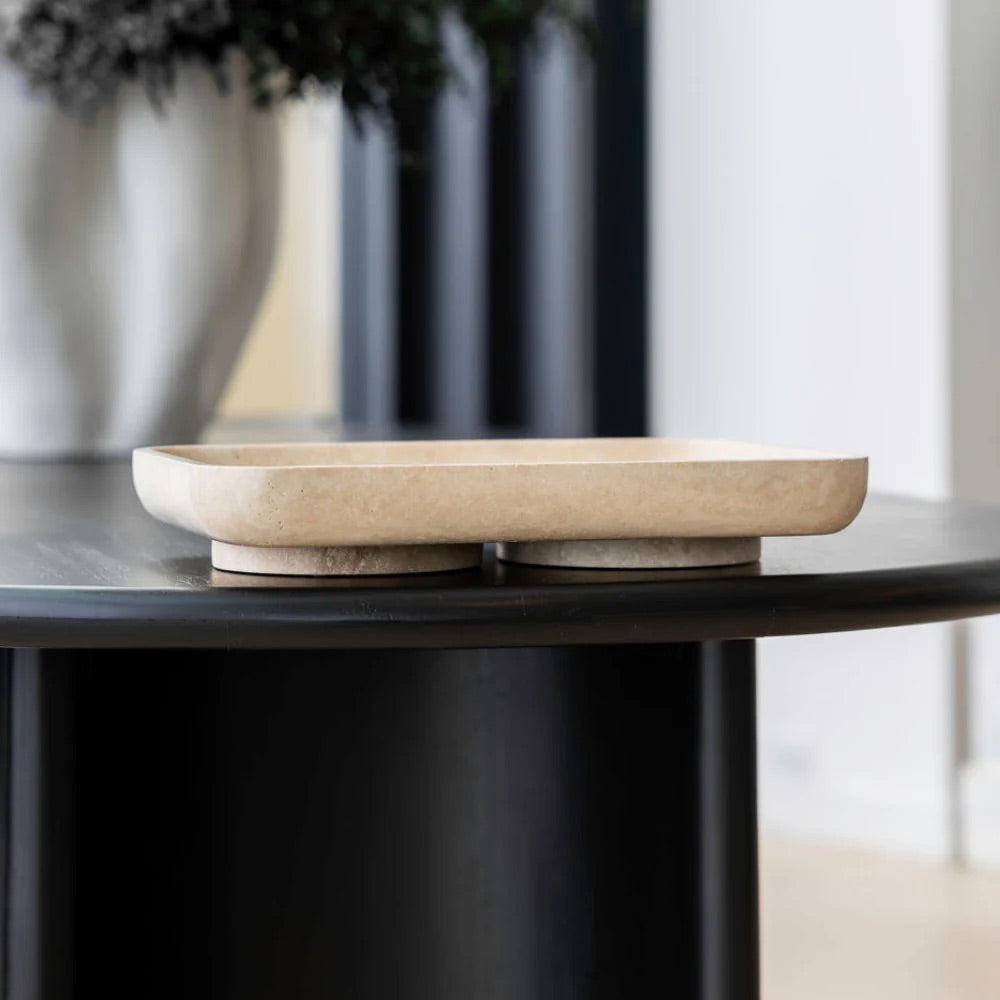 The Architect Footed Letter Tray – Beige Travertine