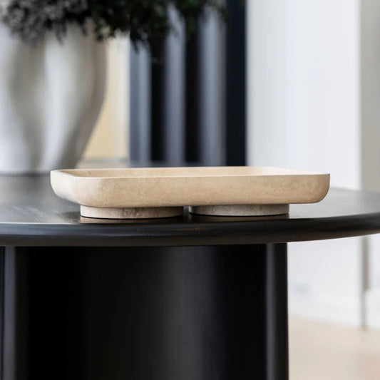 The Architect Footed Letter Tray – Beige Travertine