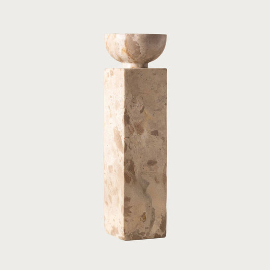 Opus Large Marble Candle Holder – Nougat