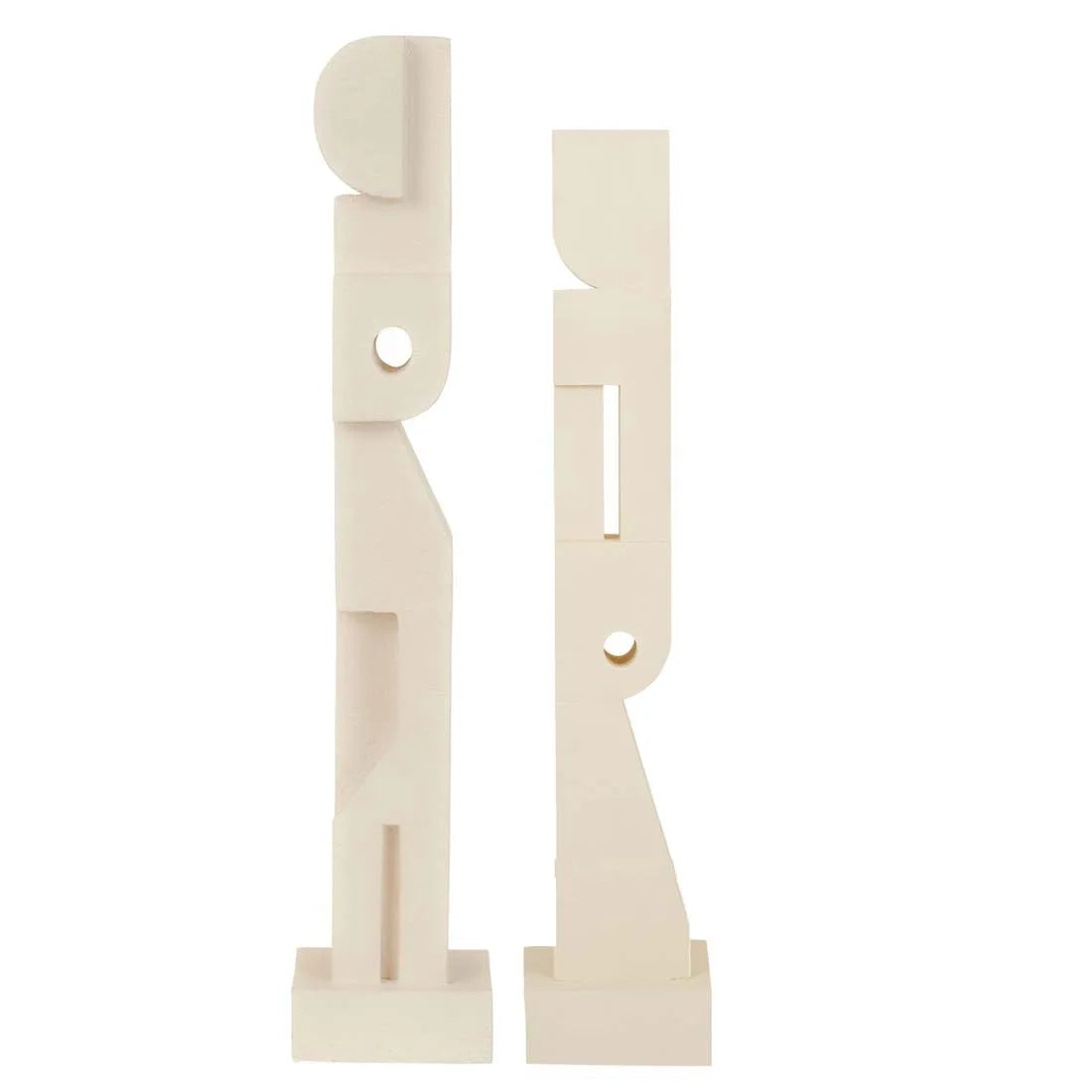 Theron Geo Floor Sculpture - Plaster White